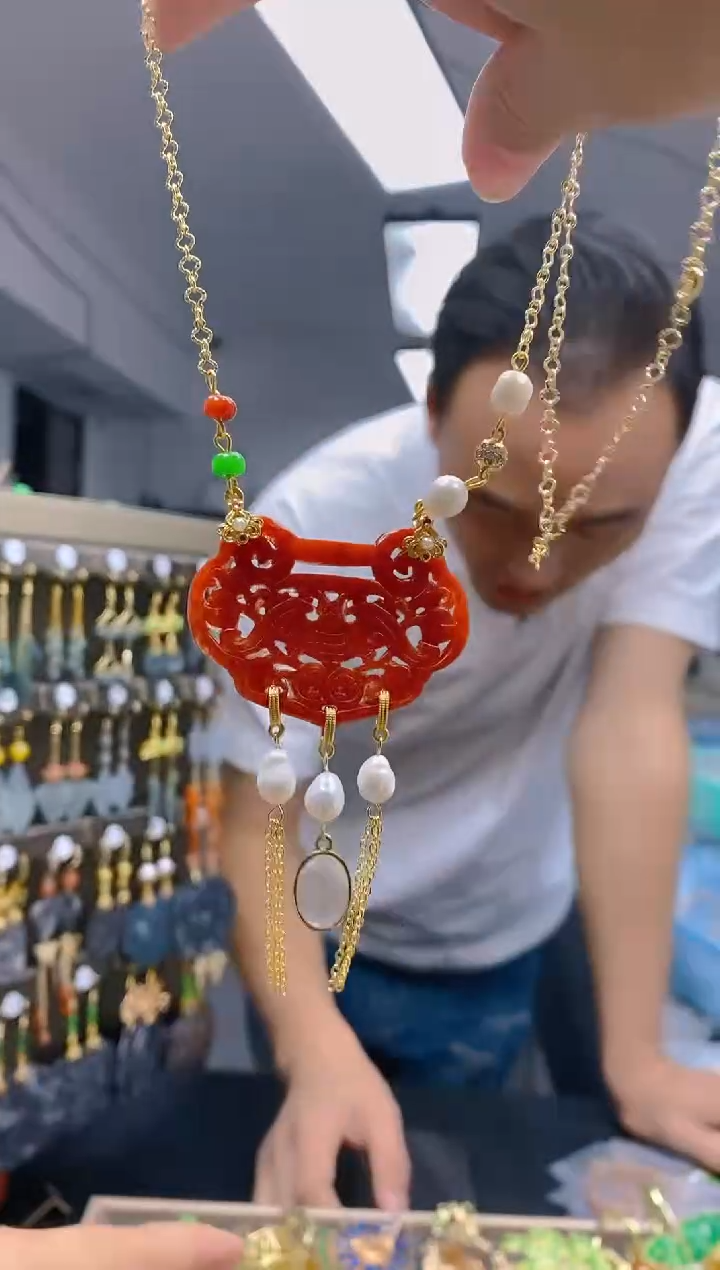 【闪购商品】翡翠耳饰合金0239翡翠锁骨链