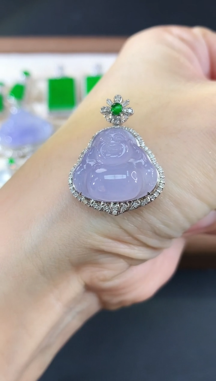 吊坠(不含链)18K金镶嵌翡翠96|8800