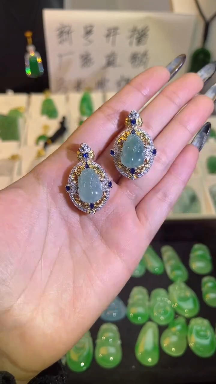 【闪购商品】翡翠手串银S925镶嵌翡翠颈饰925银镶嵌天然翡翠吊坠