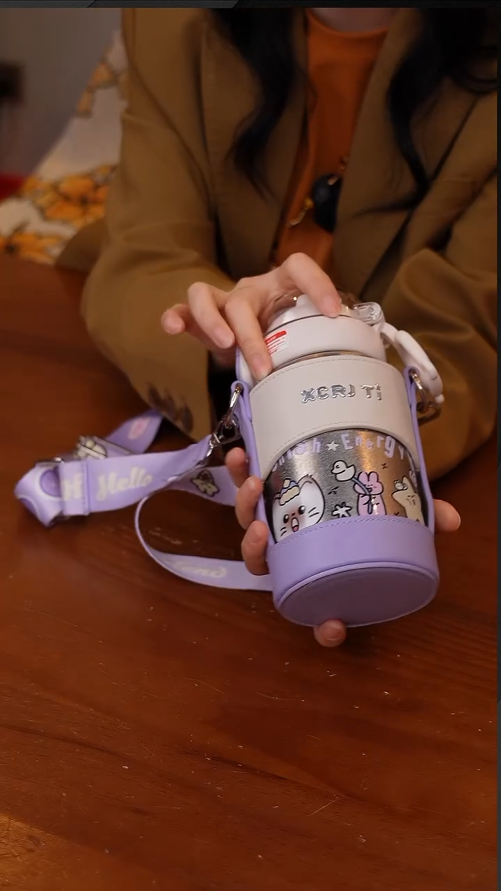 陶108-小茶日记内外纯钛儿童保温杯500ML-紫色