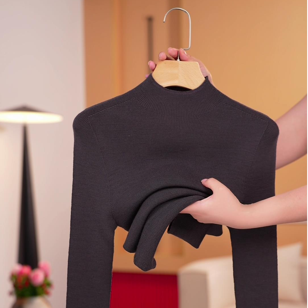 【100%精纺羊毛衫】冬季新款长袖可机洗女款针织百搭显瘦羊毛衫02