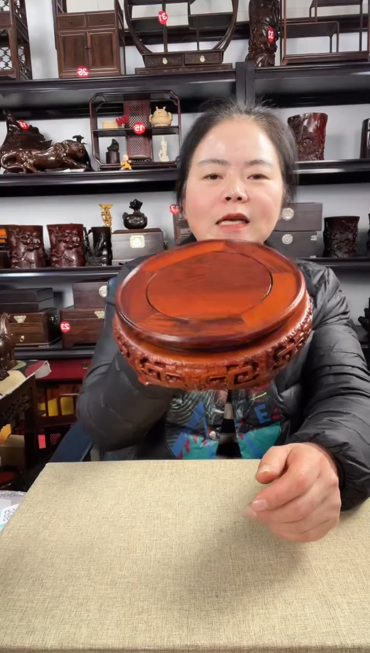 木老李红木工艺品红16.5公分