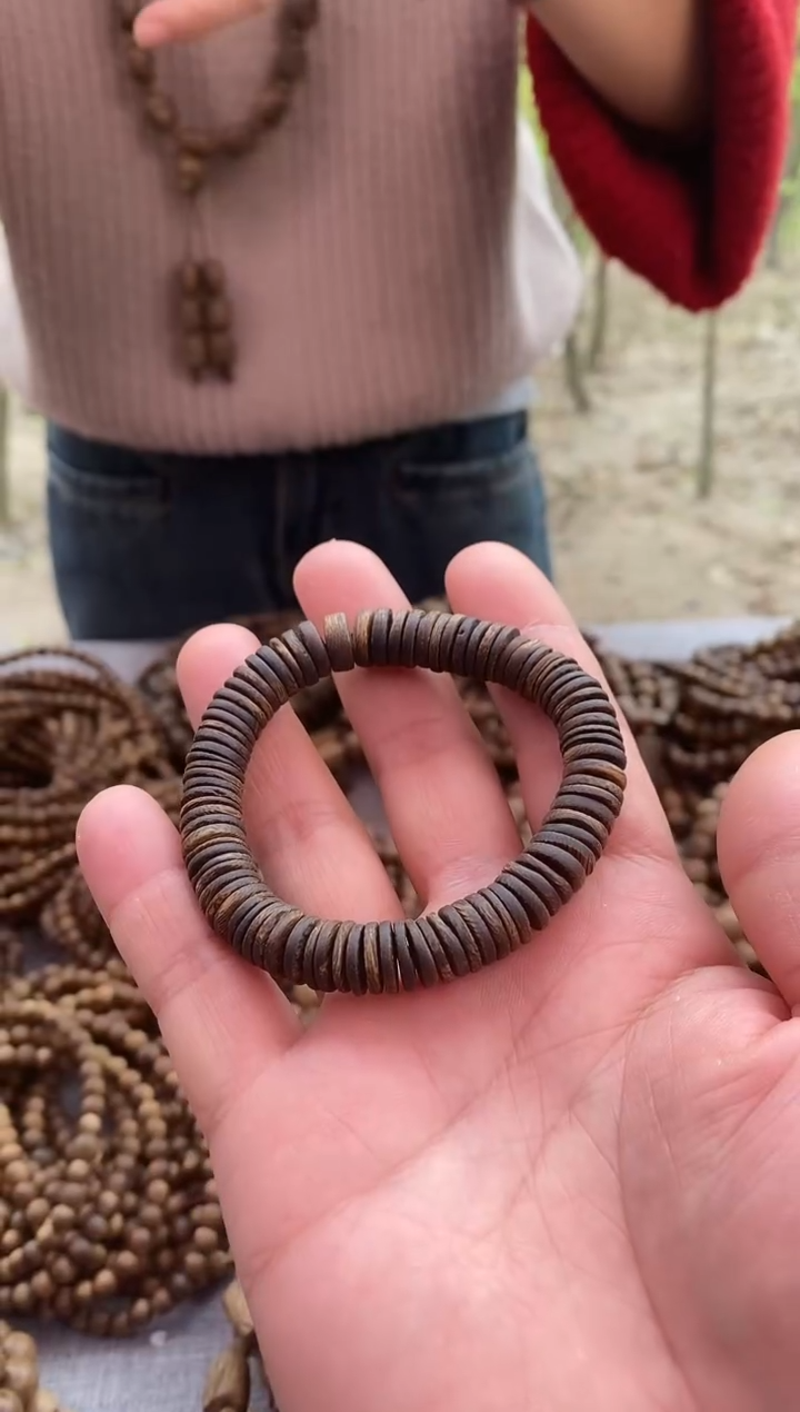 【闪购商品】沉香手串手工沉水药片随型单圈棋楠手串多样性发一