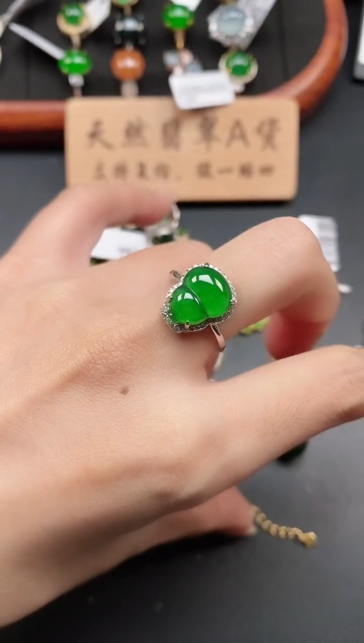 银S925镶嵌戒指翡翠111111