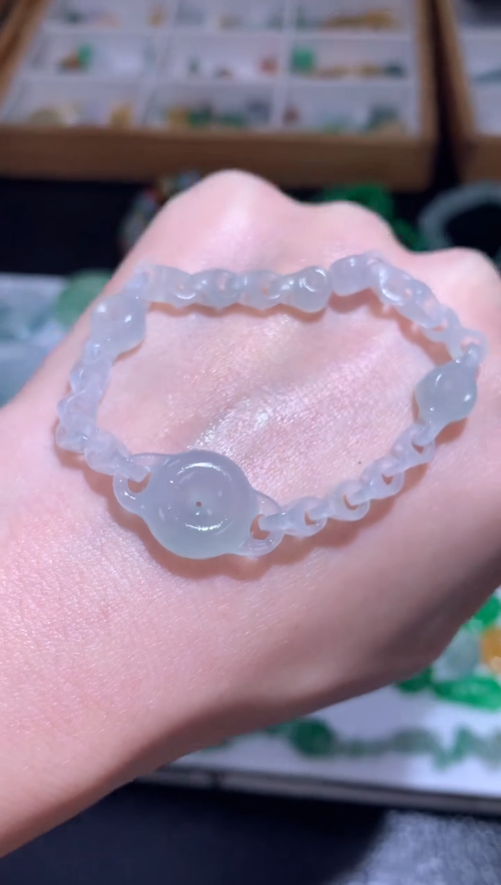 未镶嵌定制翡翠环环扣子