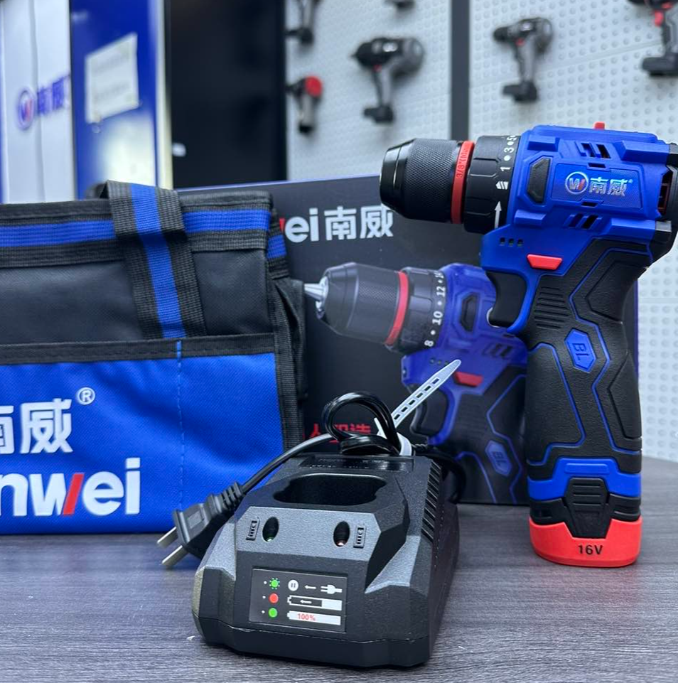 南威外贸爆款锂电家用手电钻纯铜无刷双速充电手电钻电动螺丝刀