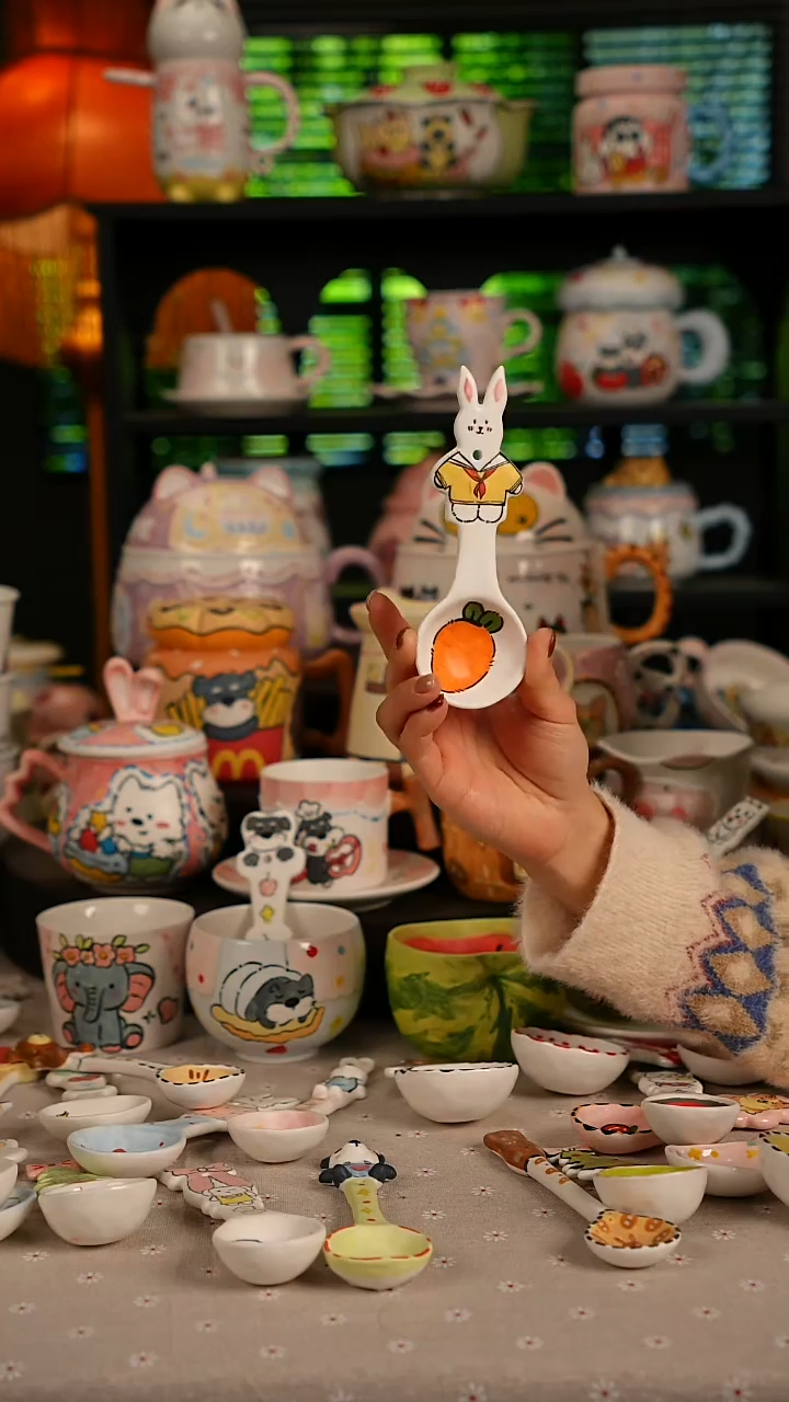 陶瓷无盖款景德镇高温釉下彩纯手绘创意瓷 