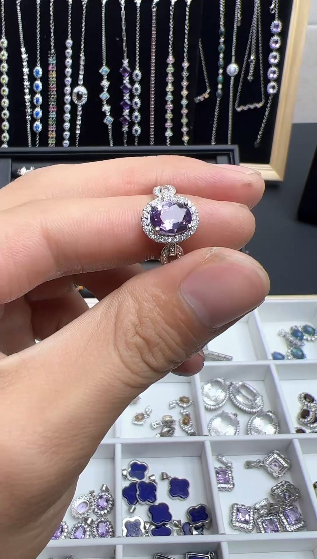 【闪购商品】紫晶珠宝半成品银S925镶嵌0000