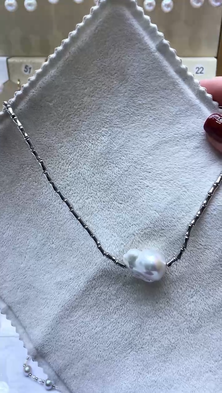 【闪购商品】淡水珍珠颈饰未镶嵌巴洛克项链 多样性发货1