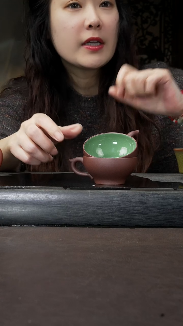 【闪购商品】紫砂茶壶紫泥 高温绿釉 主人杯 027