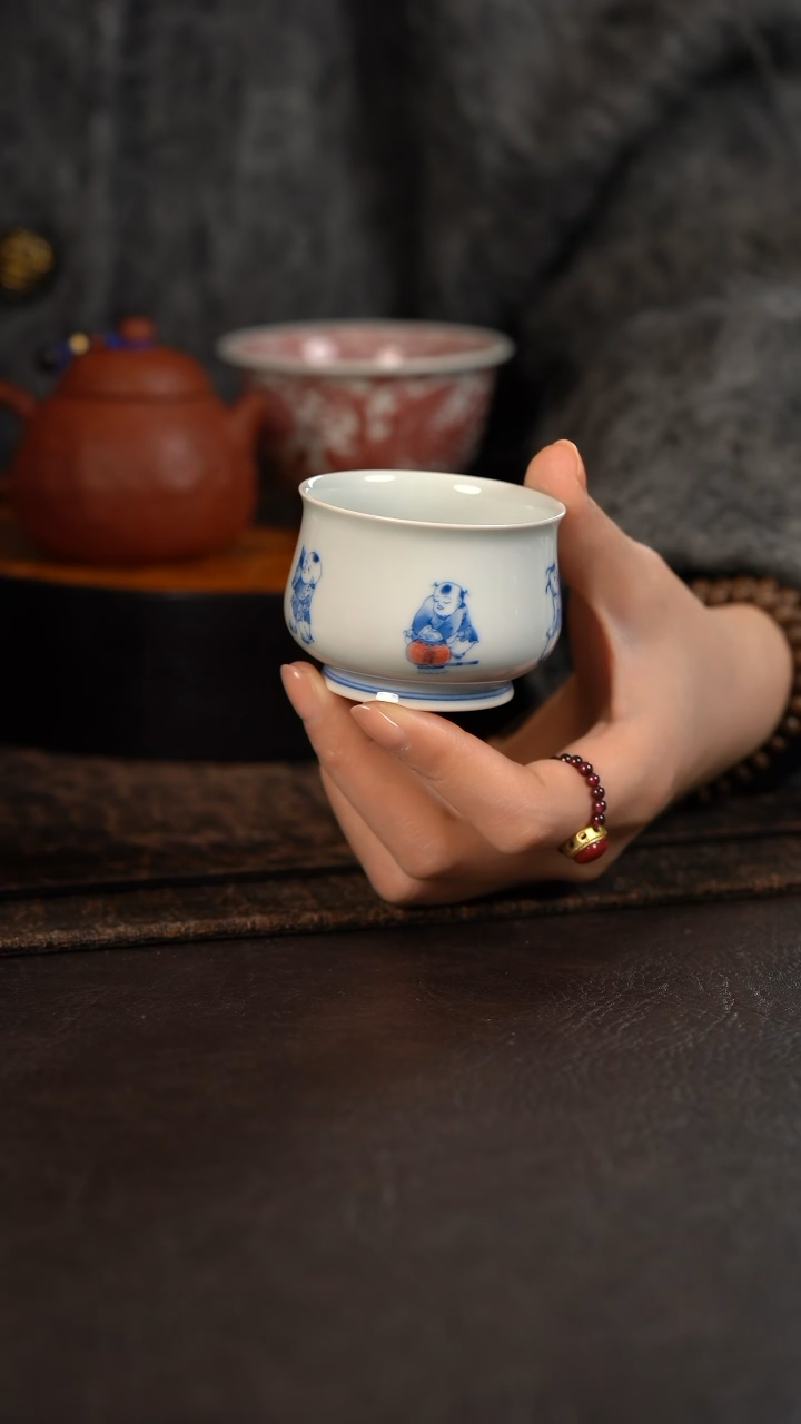 【闪购商品】杯聚澜堂五子闹春憨憨杯