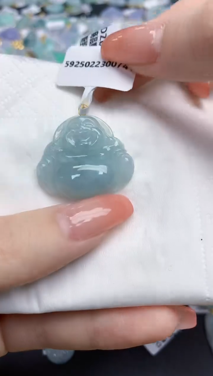 【闪购商品】翡翠颈饰18K金镶嵌天然缅甸翡翠A货