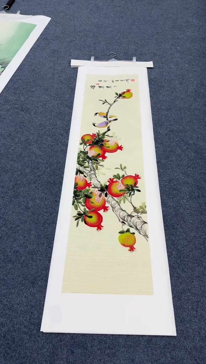 国画石榴/荔枝/花鸟横