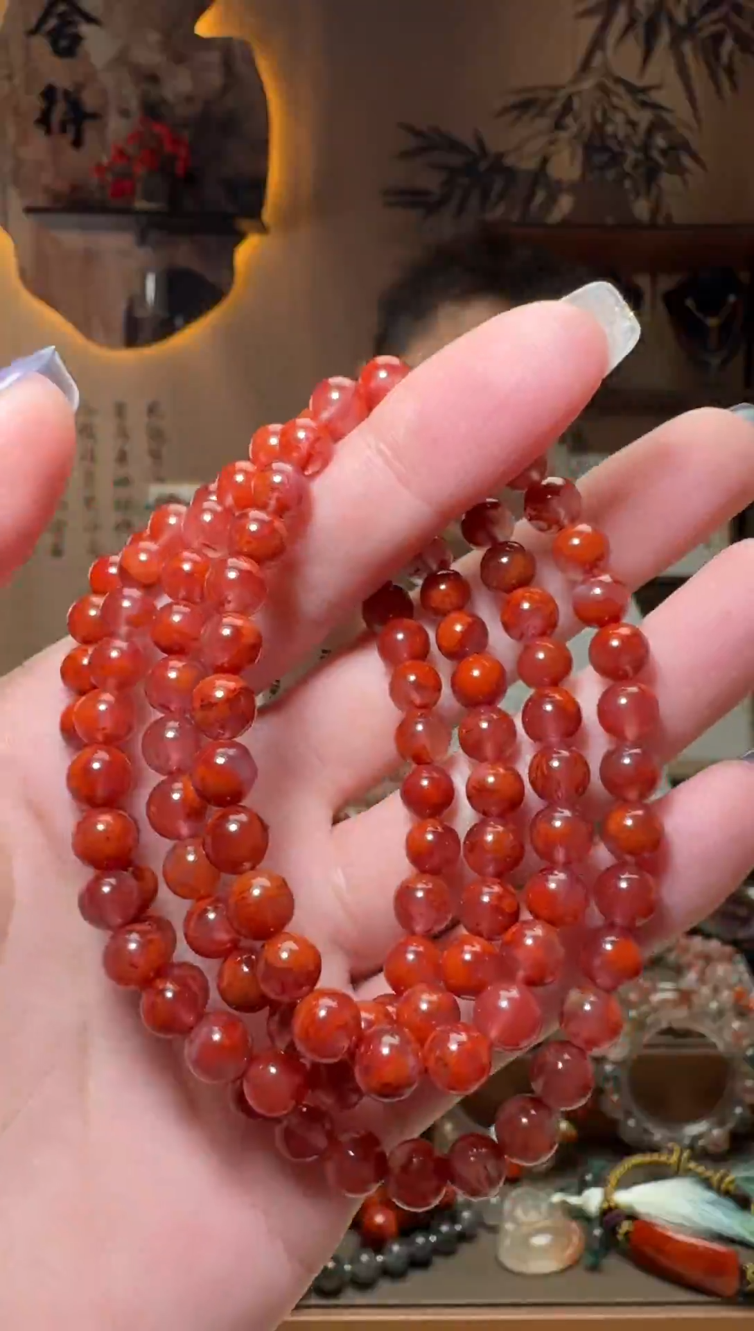 未镶嵌原矿无优化无注胶手链南红玛瑙一条约6mm