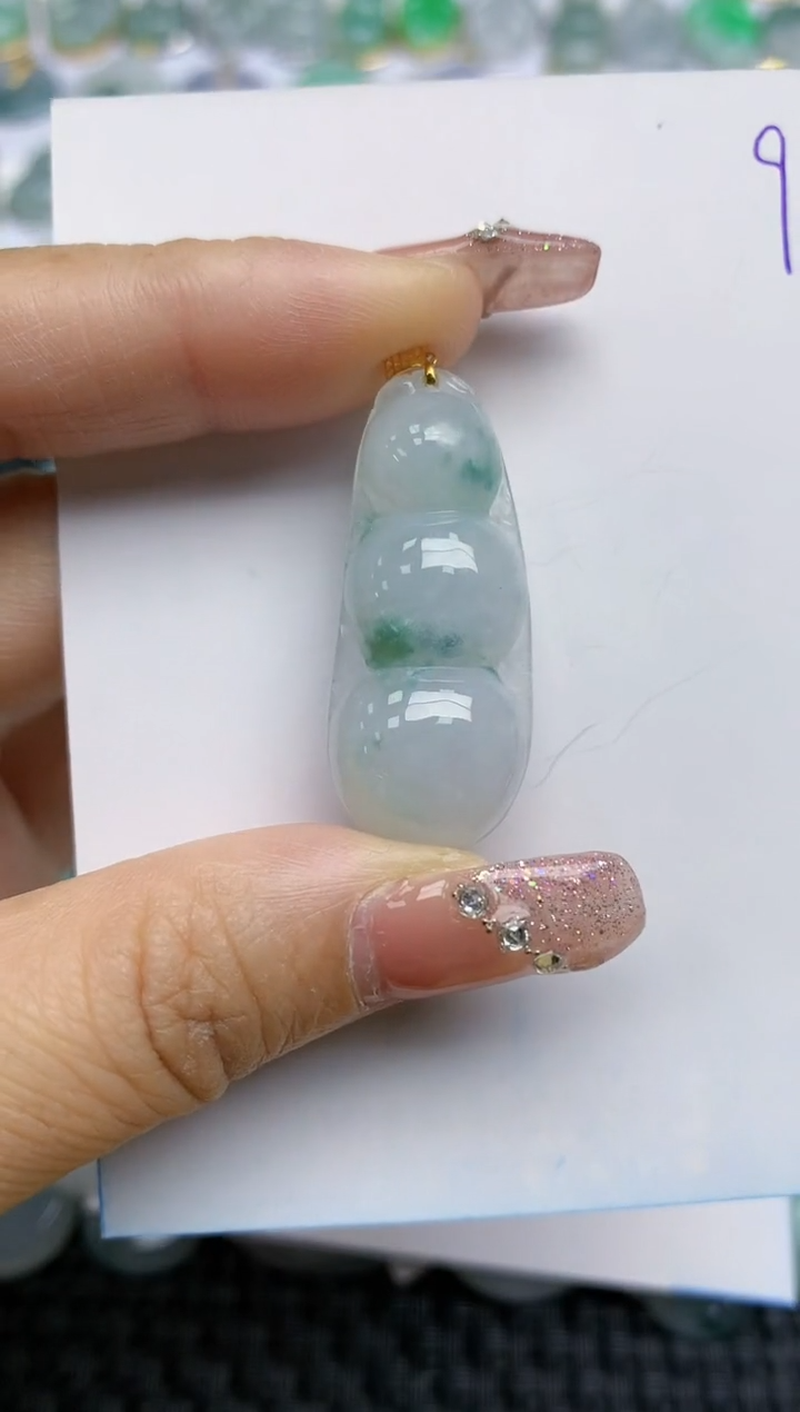 【闪购商品】翡翠颈饰18K金镶嵌天然A货翡翠 9