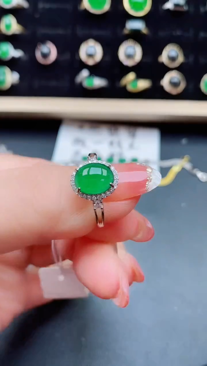 【闪购商品】翡翠戒指银S925镶嵌12121