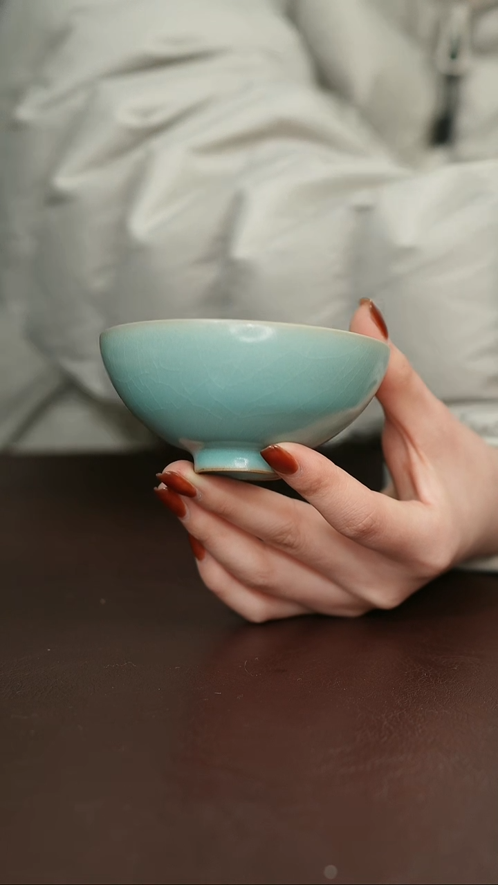 摆件瓷汝宋汝瓷原矿釉 碗杯