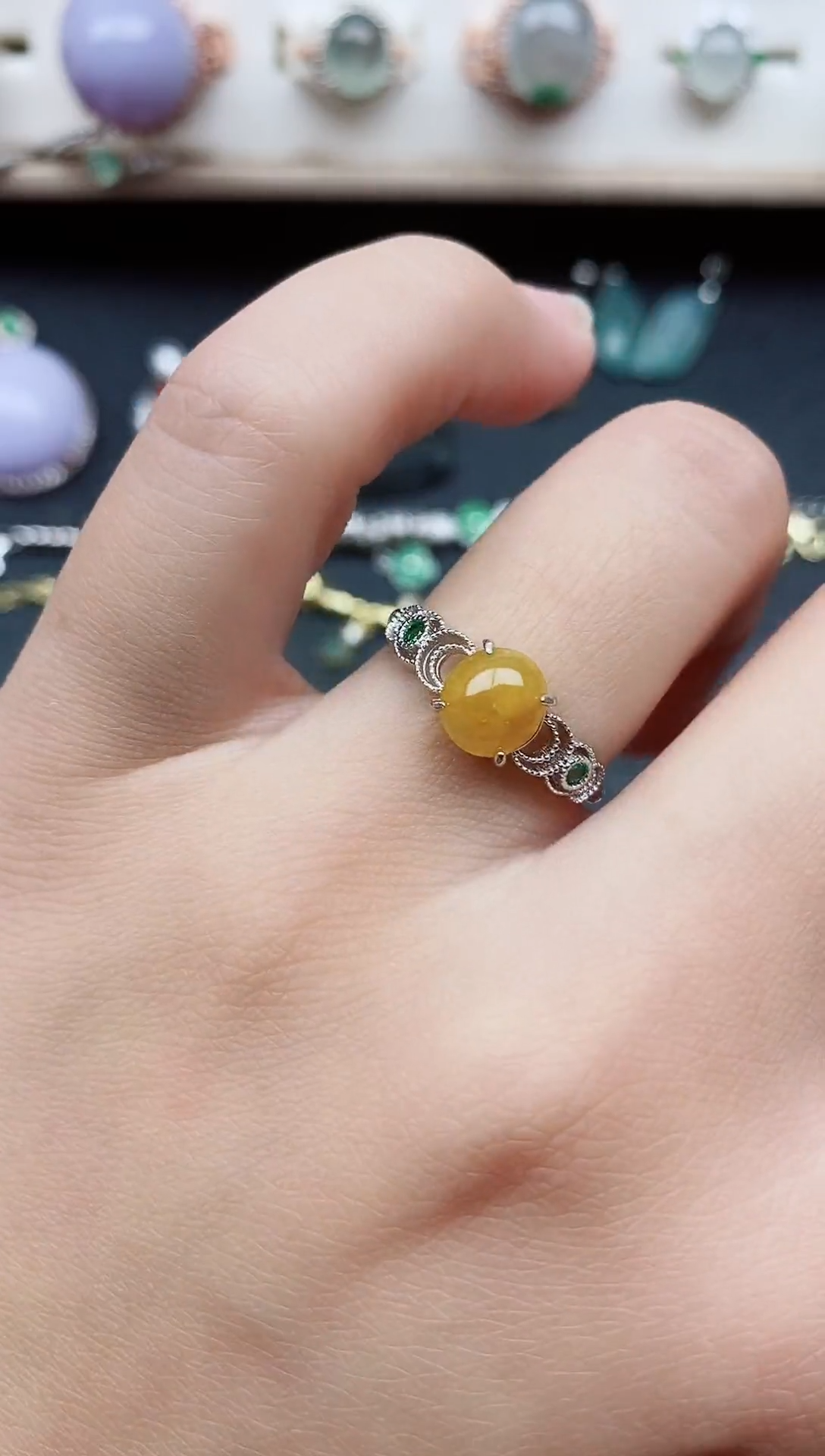 【闪购商品】翡翠戒指银S925镶嵌11111