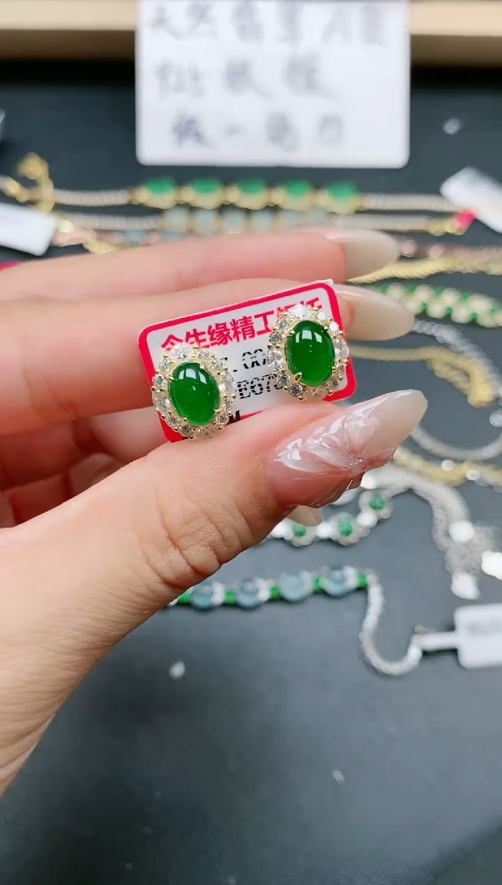 翡翠戒指银S925镶嵌111111