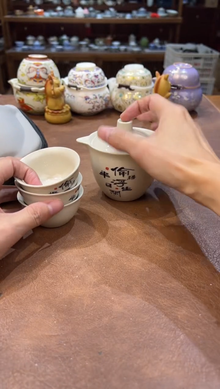 真的很便宜会开片的旅行茶具