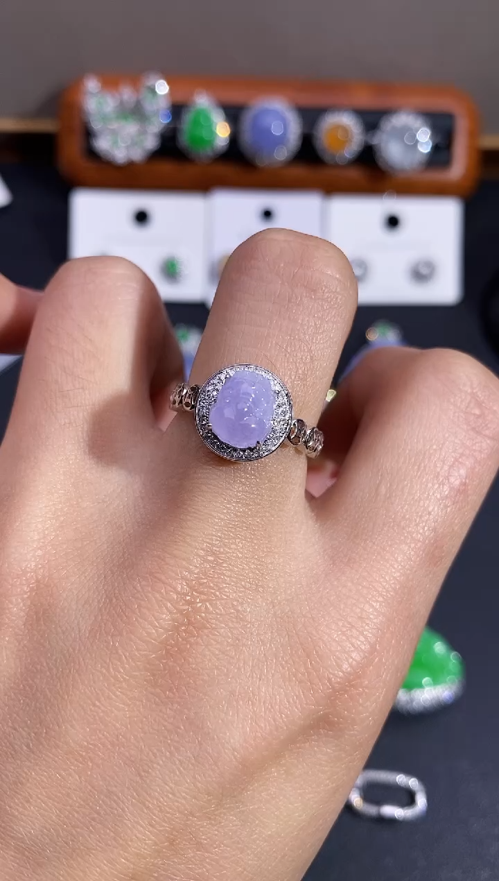 【闪购商品】翡翠戒指18K金镶嵌戒指