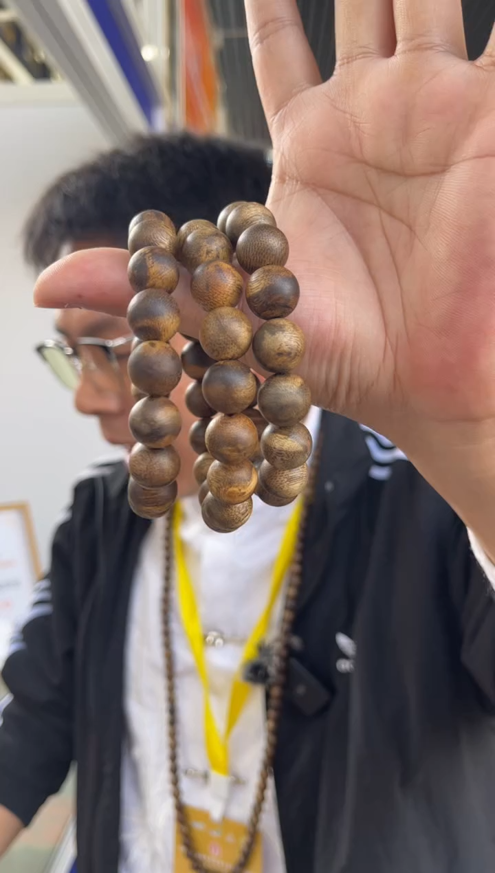 沉香手串海南沉香虎斑棋1.3规格圆珠单圈12克+多样性发一