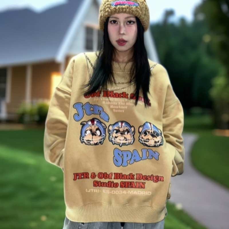 OOXOO-JT印花圆领卫衣男女同款