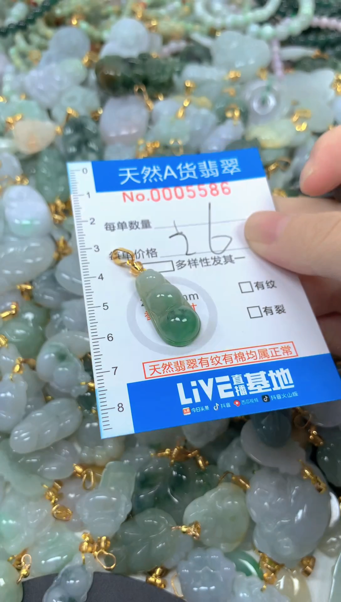 颈饰未镶嵌翡翠净货挂件-5586