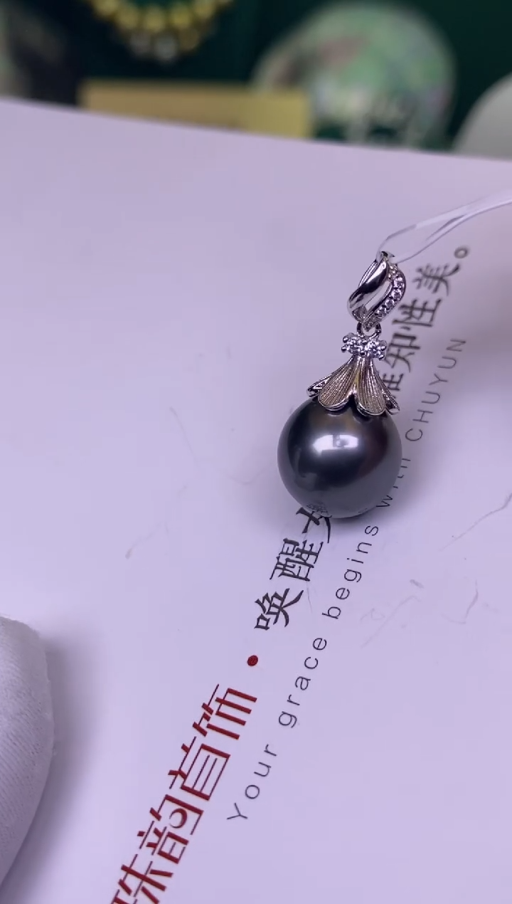 海水珍珠银S925镶嵌颈饰11-12