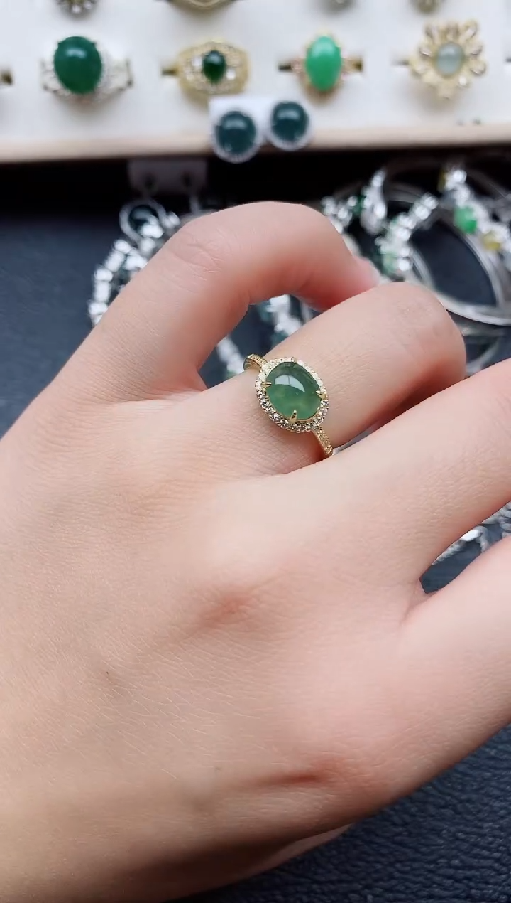 【闪购商品】翡翠戒指银S925镶嵌11111