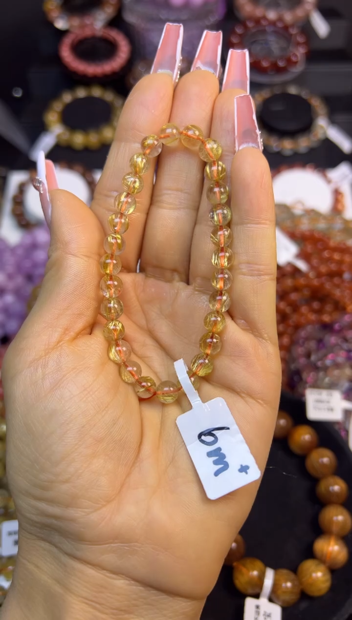 未镶嵌手串水晶金发晶6.8mm