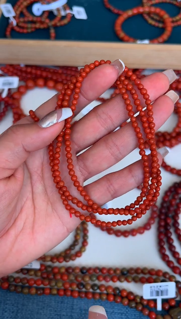 手串未镶嵌南红玛瑙玉化锦红小米3mm+多圈A47