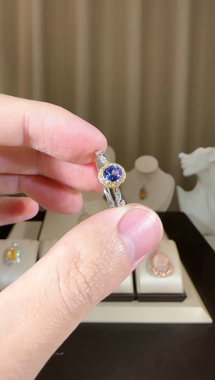 【闪购商品】坦桑石戒指银S925镶嵌时尚