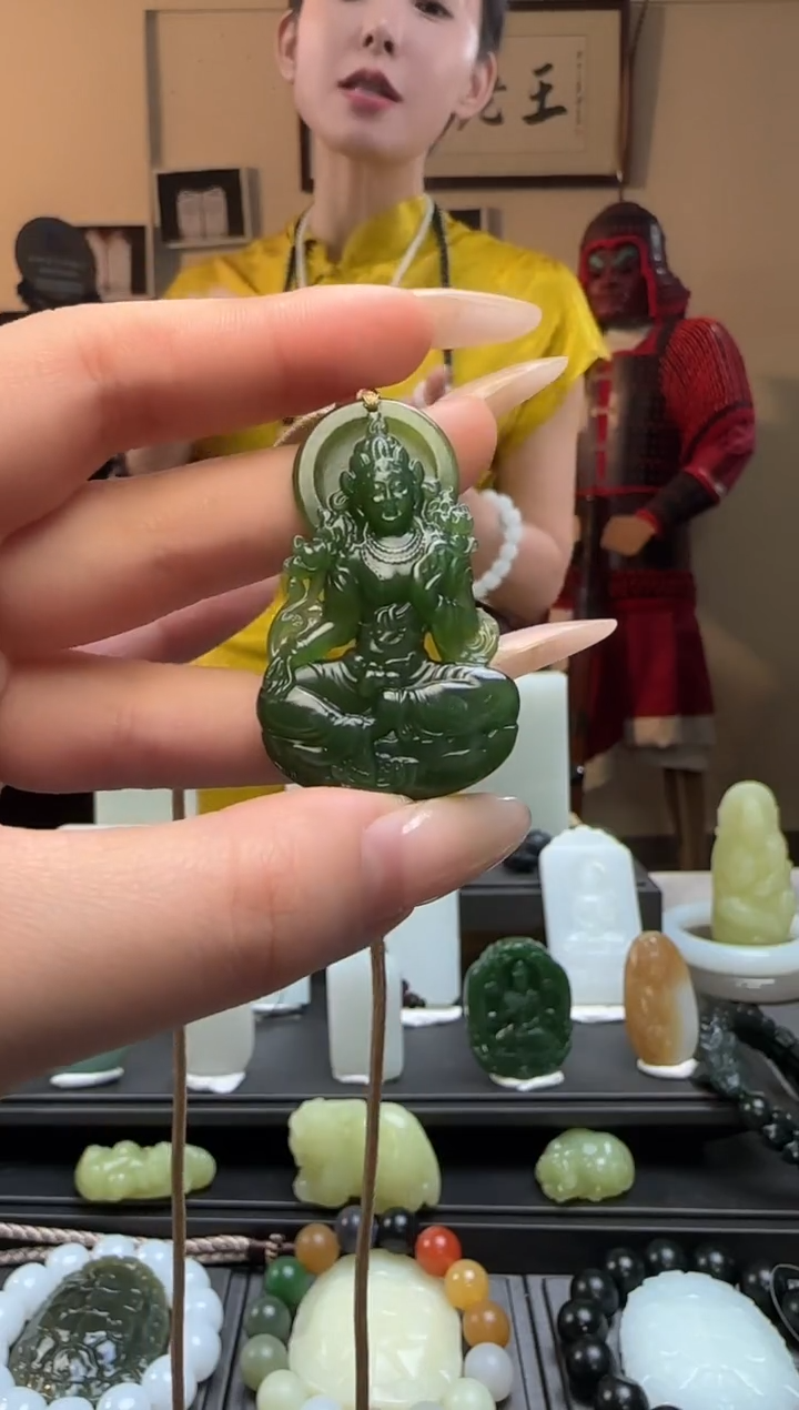 【闪购商品】和田玉碧玉观音未镶嵌吊坠