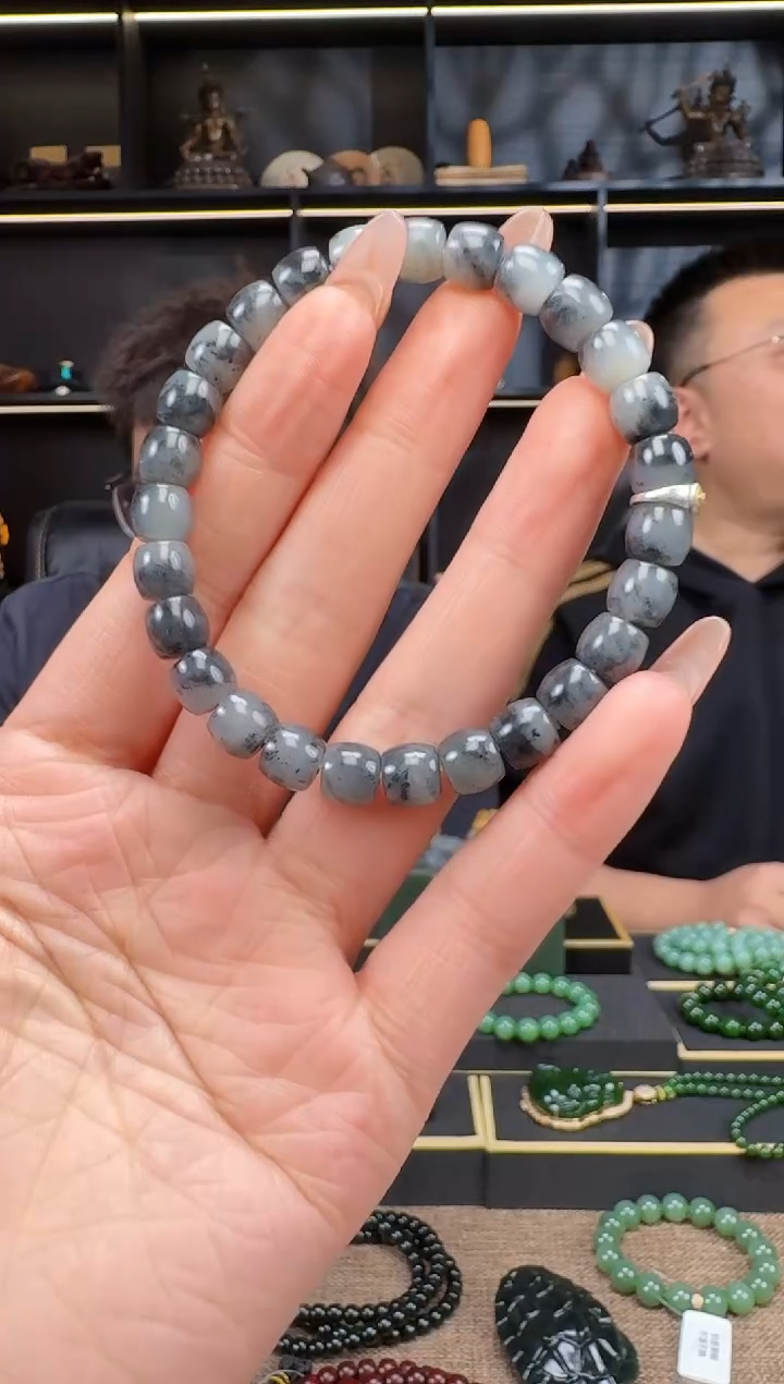 【闪购商品】和田玉1未镶嵌8mm青花极致手串