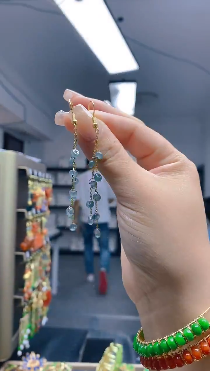 【闪购商品】翡翠耳饰合金387翡翠耳钩