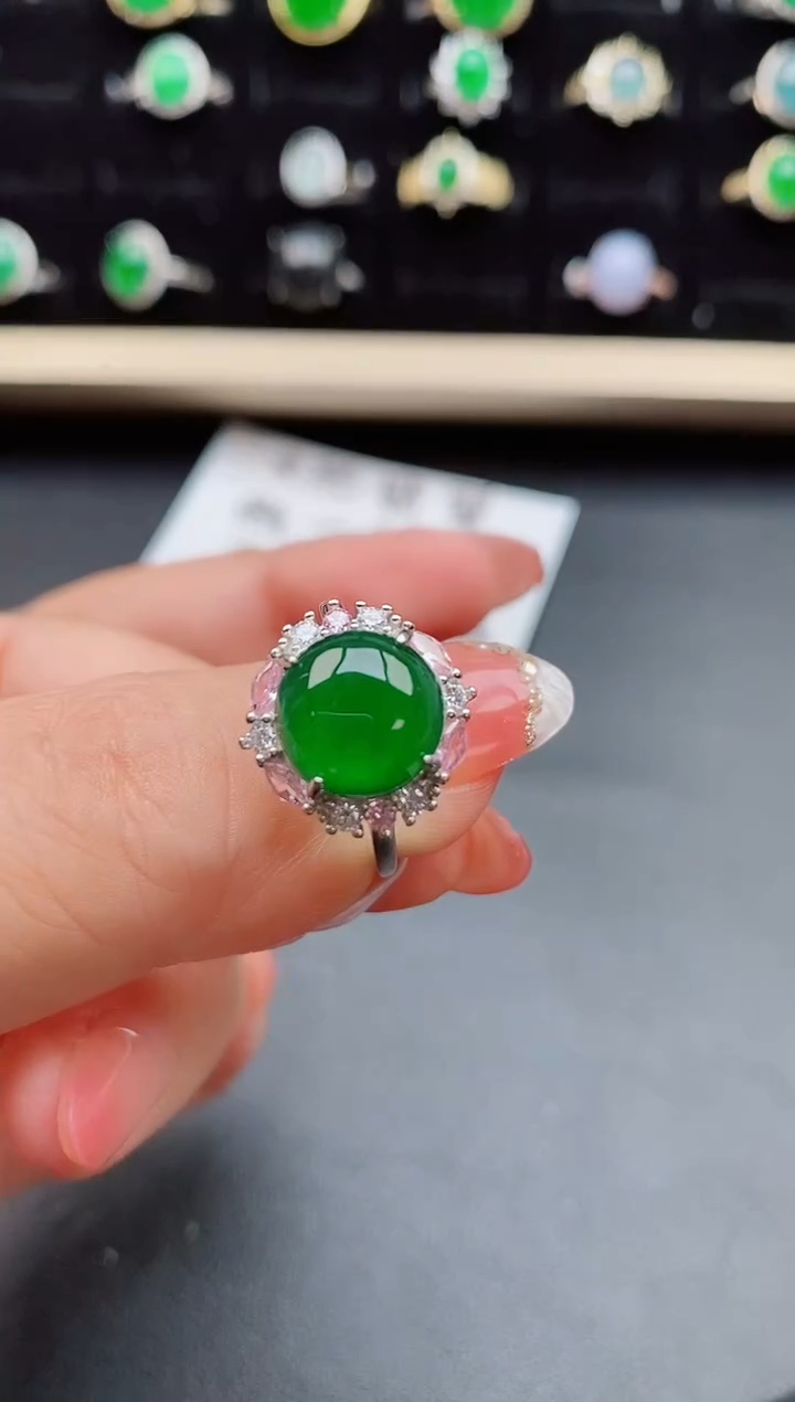 【闪购商品】翡翠戒指银S925镶嵌508050