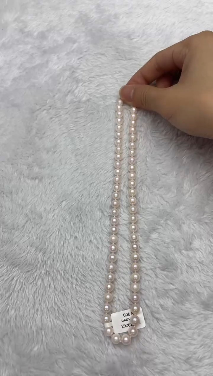 海水珍珠银S925镶嵌项链AK7-7.5mm（多样性发一）