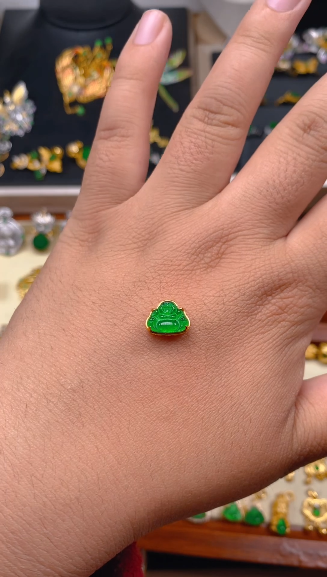 【闪购商品】翡翠吊坠(不含链)银S925镶嵌佛公