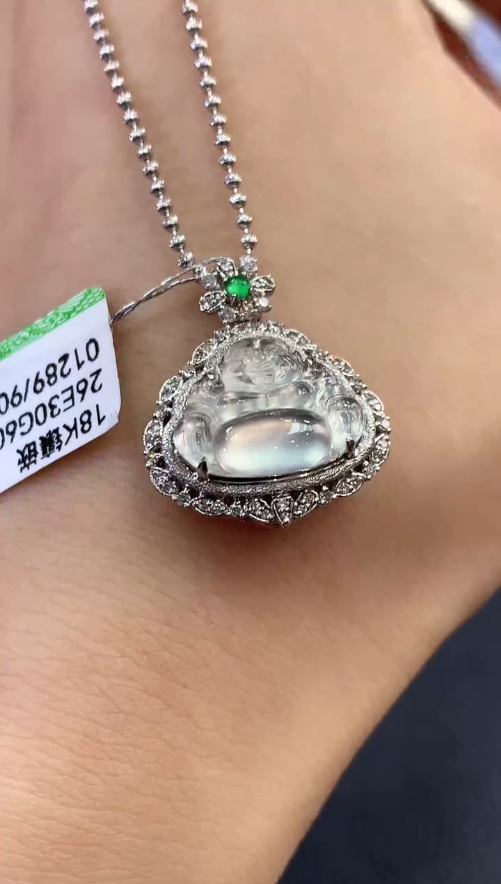 【闪购商品】翡翠吊坠(不含链)18K金镶嵌C131
