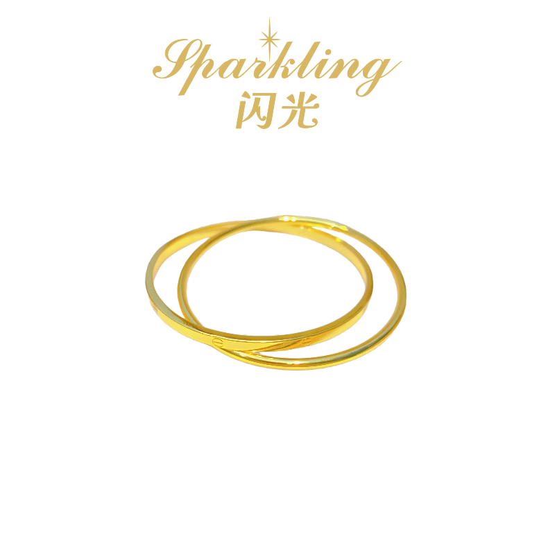 铜合金手镯 【SPARKLING】 -卡家光面两环手镯-