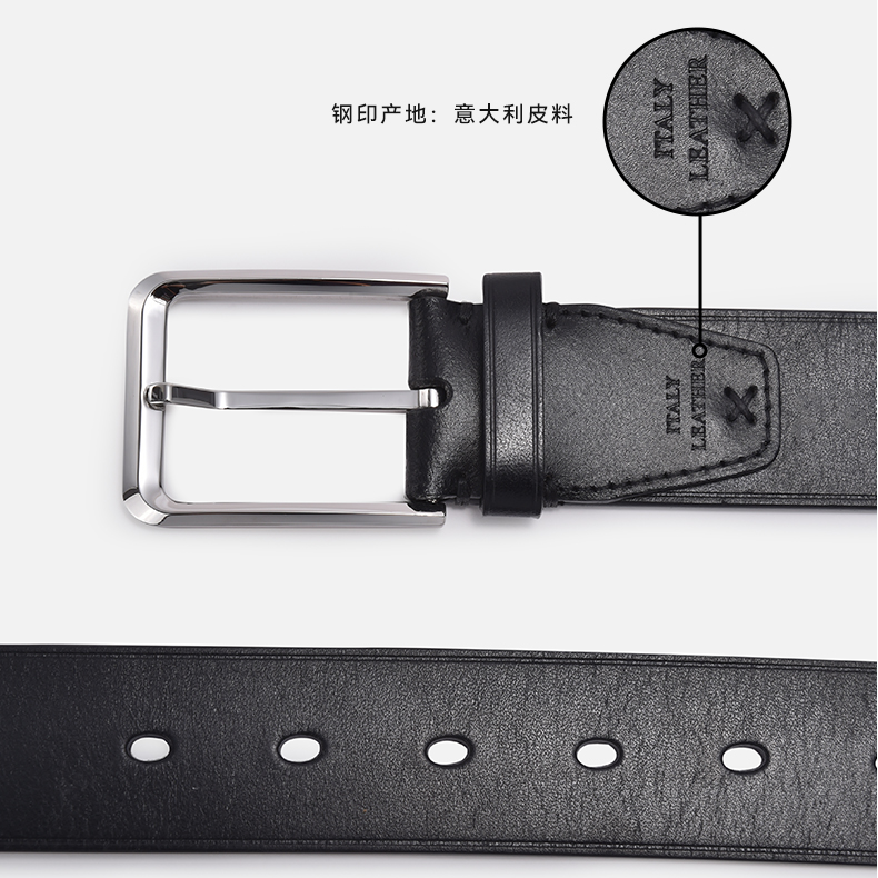 G.WHOLEJOY 意大利牛皮男士皮带3.5CM单层头层轻奢设计款2540D
