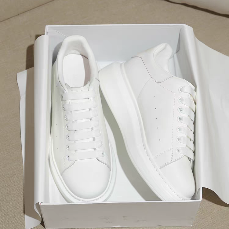 4.5CM真皮厚底小白鞋夏季百搭板鞋新款时尚男鞋增高白色男款透气商品图
