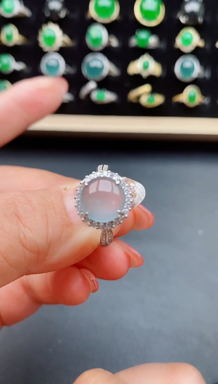 【闪购商品】翡翠戒指银S925镶嵌12121