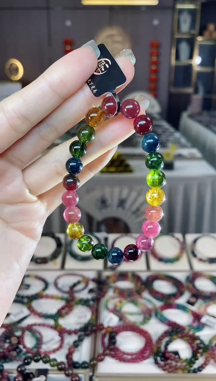 未镶嵌老矿碧玺单圈手串8mm+碧玺dan多样性发货一条