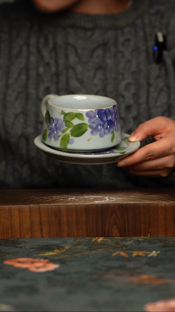 瓷片釉下彩手工手绘同款