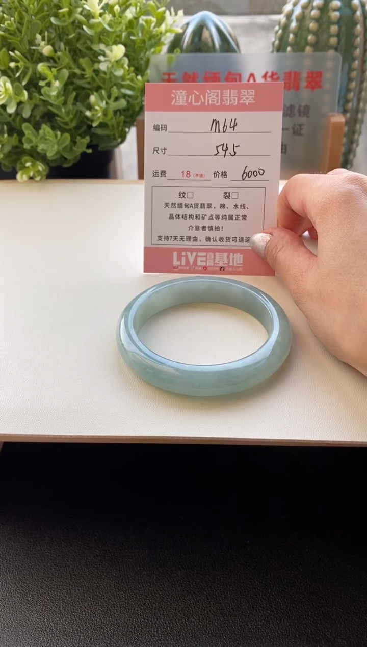 未镶嵌手镯翡翠n****h圈口54.5编码M64