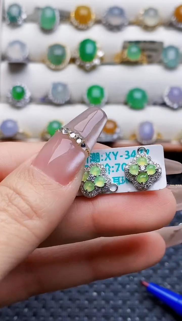 银S925镶嵌戒指翡翠8551