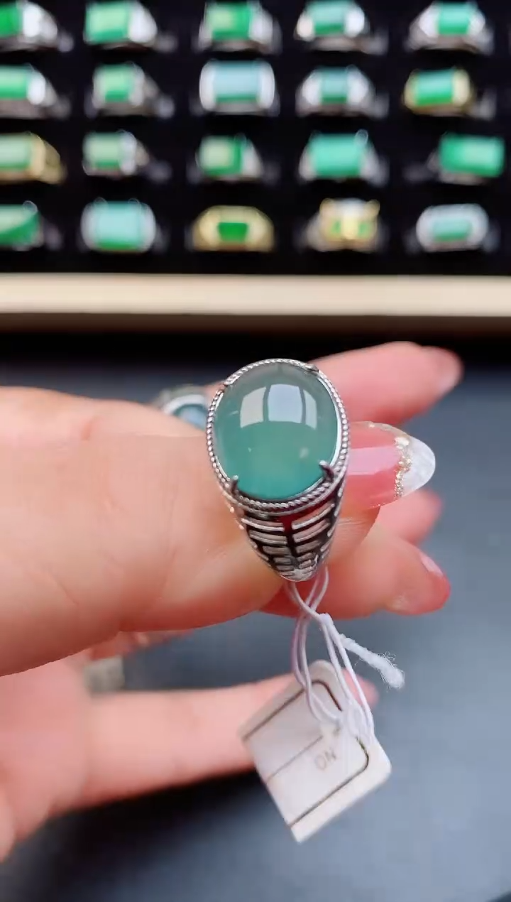 【闪购商品】翡翠戒指银S925镶嵌12121