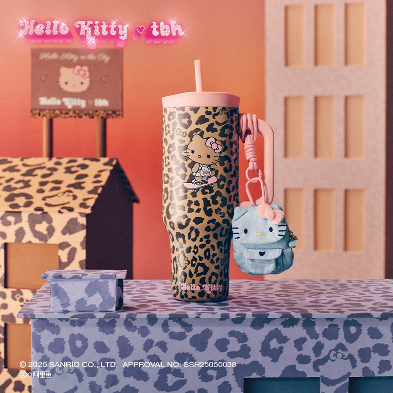 tbh/野兽派家居三丽鸥Hello Kitty巨无霸保温杯保冷吸管杯不锈钢